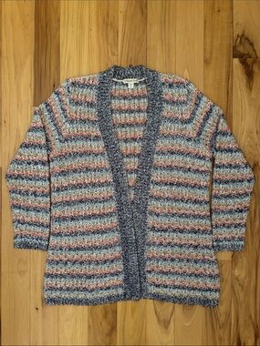 COLDWATER CREEK | Navy & Orange Beige Open Cozy Cardigan Sweater | Size 1X / 18